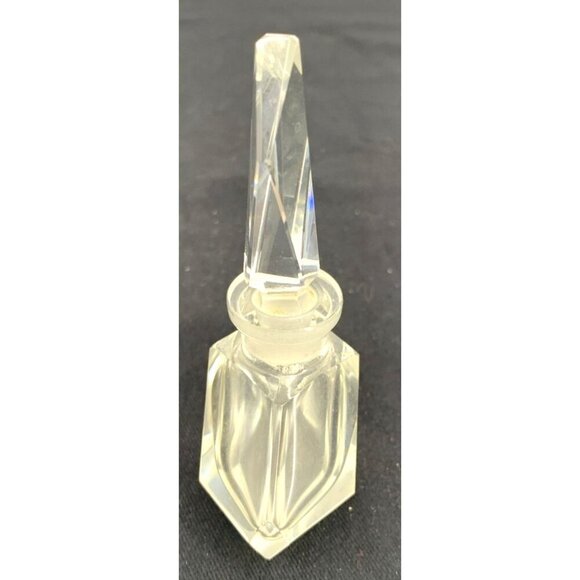 Art Deco Crystal Perfume Bottle 4" Vintage - Picture 4 of 7